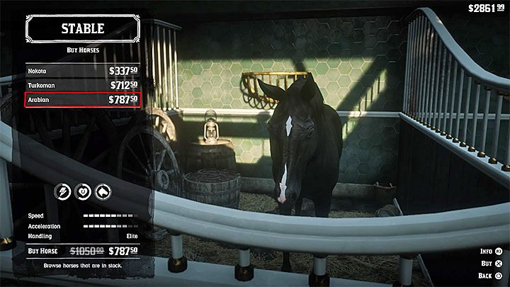 W ofercie stajni powinien pojawić się czarny koń krwi arabskiej (Arabian) - Red Dead Redemption 2: Najlepsze konie - Red Dead Redemption 2 - poradnik do gry