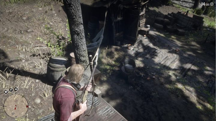 Chatka zazwyczaj jest pusta, może się jednak zdarzyć, że w środku siedzi staruszka z kilkoma psami - Red Dead Redemption 2: Mended Treasure Map - Red Dead Redemption 2 - poradnik do gry