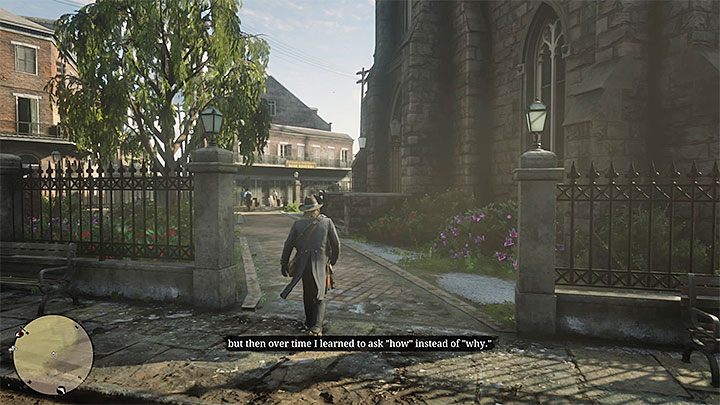 Po tym jak sytuacja uspokoi się wyrusz z powrotem w stronę kościoła - Red Dead Redemption 2: Bracia i siostry, wszyscy razem - opis przejścia, mapa - Red Dead Redemption 2 - poradnik do gry