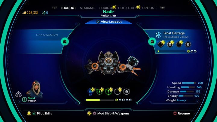 Widok na menu statku po odłączeniu jednej z bronii. - Figurki do Starlink Battle for Atlas - Starlink Battle for Atlas poradnik do gry