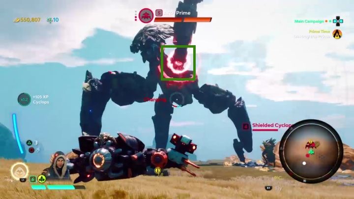 Jeśli zadasz mu odpowiednią ilość obrażeń, to przerwie on atak i odsłoni swój rdzeń - Jak pokonać Pierwszego w Starlink? - Starlink Battle for Atlas poradnik do gry