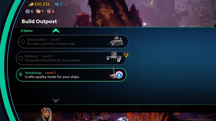 Menu wyboru rodzaju placówki. - Budowanie osad w Starlink Battle for Atlas - Starlink Battle for Atlas poradnik do gry
