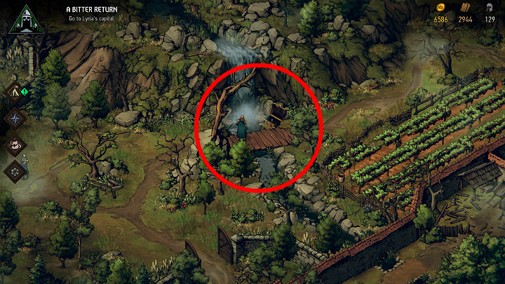 Skarbu nr 3 szukaj przy wodospadzie, który znajduje się nieopodal klasztoru Melitele - Wojna Krwi: Lyria, Mapa skarbów - Wojna Krwi Wiedźmińskie Opowieści - poradnik do gry