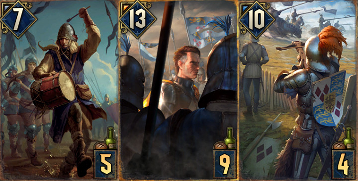 Dobierając karty do własnej armii staraj się wyselekcjonować je w taki sposób, aby maksymalnie wykorzystać ich potencjał - Wojna Krwi: Rodzaje jednostek, sztandary, gadżety - Wojna Krwi Wiedźmińskie Opowieści - poradnik do gry