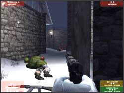 Screen prezentuje ujęcie tego co ukaże się Twym oczom po wyjściu z szopy - Zadanie 2 - OPIS PRZEJŚCIA - Tom Clancys Rainbow Six 3: Raven Shield - poradnik do gry