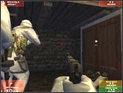 A to już wnętrze kolejnej szopy, do której musiałeś przedostać się przez zamknięte drzwi - Zadanie 2 - OPIS PRZEJŚCIA - Tom Clancys Rainbow Six 3: Raven Shield - poradnik do gry