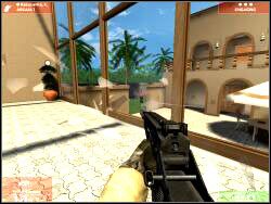 Ostatni terrorysta przybiegnie z widocznego na screenie miejsca - Zadanie 6 - OPIS PRZEJŚCIA - Tom Clancys Rainbow Six 3: Raven Shield - poradnik do gry