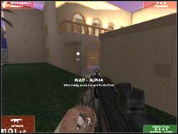 Na pierwszych wrogów wpadniesz bardzo szybko - tuż po dotarciu do ogromnego basenu, przy którym kończyła się poprzednia misja z willą (jeśli grałeś czerwonymi według moich wskazówek) - Zadanie 12 - OPIS PRZEJŚCIA - Tom Clancys Rainbow Six 3: Raven Shield - poradnik do gry