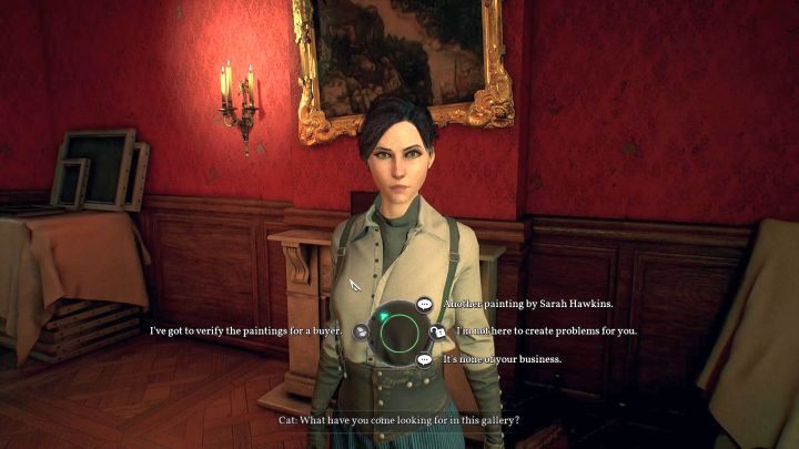 Po zebraniu wszystkich przedmiotów, rozpocznij rozmowę z Cat. - Rozdział 6 - Posiadłość Hawkinsów i Sandersa | Solucja Call of Cthulhu - Call of Cthulhu - poradnik do gry