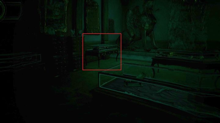 Gablota, w której znajdziesz prawidłowy sztylet. - Rozdział 6 - Posiadłość Hawkinsów i Sandersa | Solucja Call of Cthulhu - Call of Cthulhu - poradnik do gry