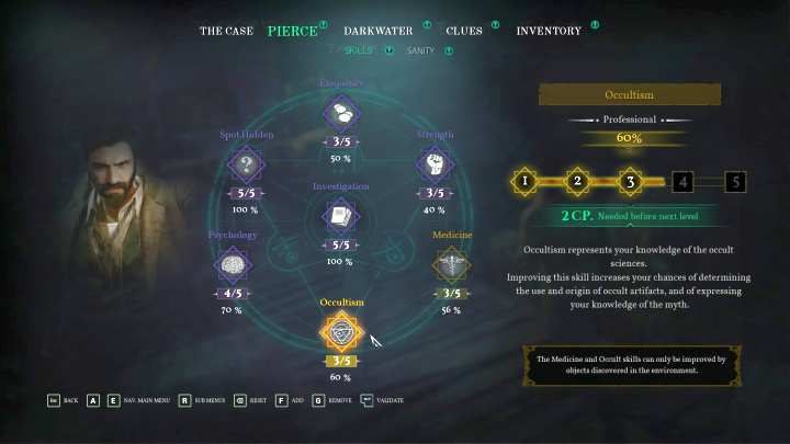 Drzewko rozwoju umiejętności - Umiejętności głównego bohatera w Call of Cthulhu - Call of Cthulhu - poradnik do gry