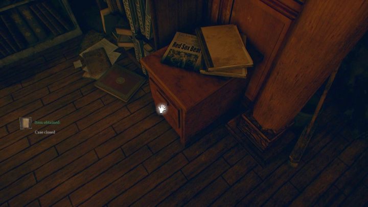 Druga zamknięta sprawa znajduje się w szafce nocnej stojącej w rogu pomieszczenia. - Rozdział 1 - Pierce Investigations Agency, Boston | Solucja Call of Cthulhu - Call of Cthulhu - poradnik do gry