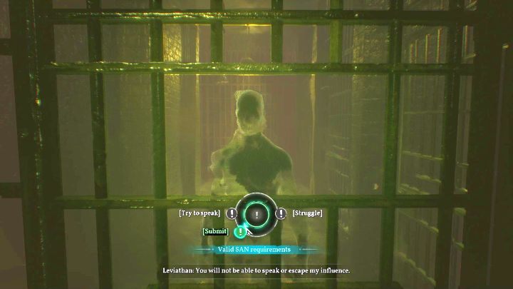 Po chwili odwiedzi Cię Leviathan. Wybierz opcję [Submit], by otrzymać dodatkowe osiągnięcie. - Rozdział 10 - Posterunek policji Darkwater | Solucja Call of Cthulhu - Call of Cthulhu - poradnik do gry