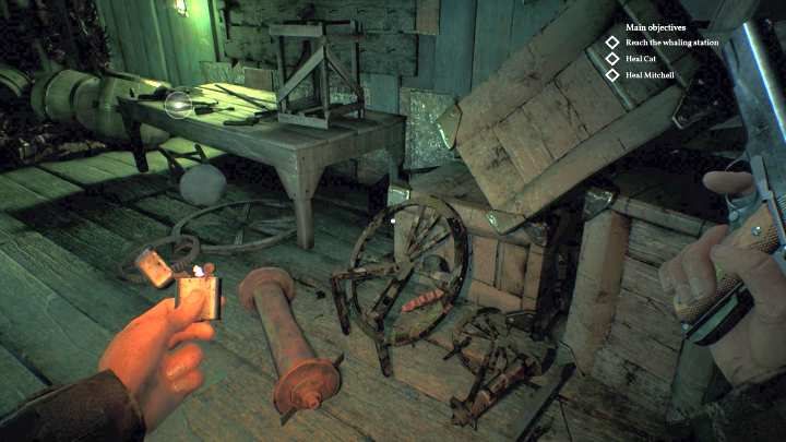 Apteczka leży na stole, na prawo od wejścia do magazynu 36. - Rozdział 12 - Port Darkwater | Solucja Call of Cthulhu - Call of Cthulhu - poradnik do gry