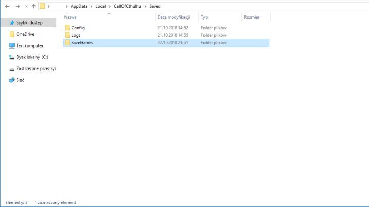 Najpierw znajdź lokalizację zapisanych stanów gry. - Jak ręcznie kopiować i wczytywać zapisany stan gry w Call of Cthulhu? - Call of Cthulhu - poradnik do gry
