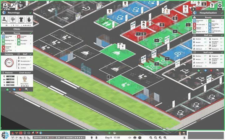 Na ekranie zarządzania możesz zobaczyć wymagania do poprawnego działania oddziału neurologii. - Oddział neurologii w Project Hospital - Project Hospital - poradnik do gry
