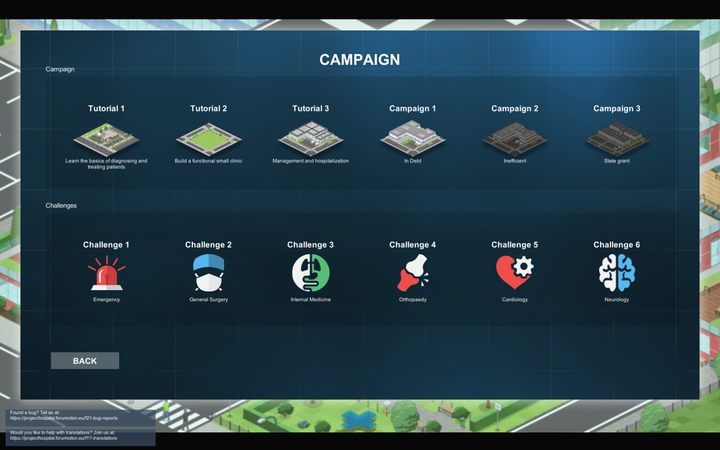 Gra posiada 3 scenariusze samouczkowe, 3 kampanie oraz 6 wyzwań. - Project Hospital - poradnik do gry