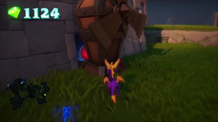 Uwaga: Przy okazji możesz także zniszczyć dwa wiatraki w drugiej lokacji, za którymi kryją się przyciski dezaktywujące tamtejsze wiatraki - Wichrzysko - Solucja Spyro 2 Riptos Rage! - Spyro Reignited Trilogy - poradnik do gry