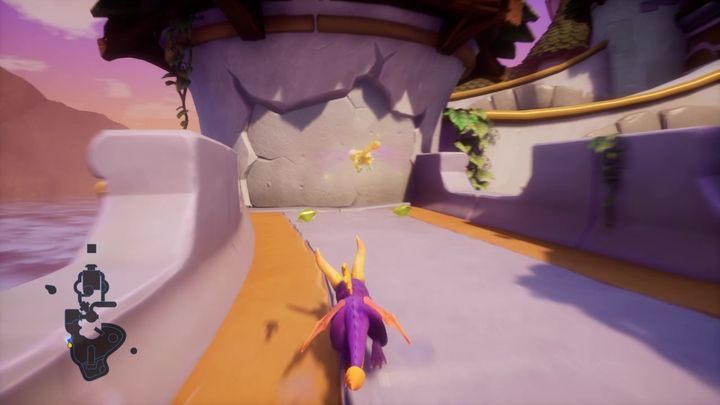 Jeśli natomiast zejdziesz i udasz się na wprost od miejsca startowego, znajdziesz przejście do poziomu Zatoka Bryz - Jesienne Równiny - Solucja Spyro 2 Riptos Rage! - Spyro Reignited Trilogy - poradnik do gry