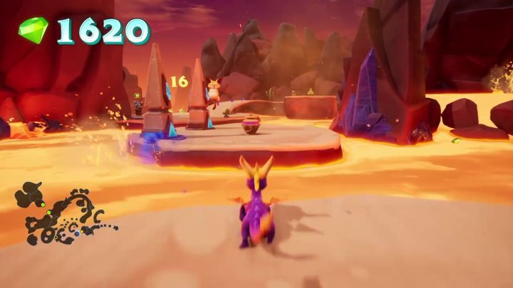 Znajdziesz tutaj bramę odporności, która będzie wymagana do wykonania jednego z zadań - Pustynia Szkieletów - Solucja Spyro 2 Riptos Rage! - Spyro Reignited Trilogy - poradnik do gry