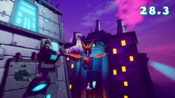 Po wylocie z drugiej strony, trafisz na ostatnie dwa gołębie oraz skoczków - Miejski Szlak - Solucja Spyro 2 Riptos Rage! - Spyro Reignited Trilogy - poradnik do gry