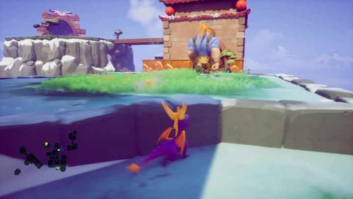 W momencie, gdy zeskoczysz pod świątynię znajdziesz niewielki ogród - Świątynie w Chmurach - Solucja Spyro 2 Riptos Rage! - Spyro Reignited Trilogy - poradnik do gry