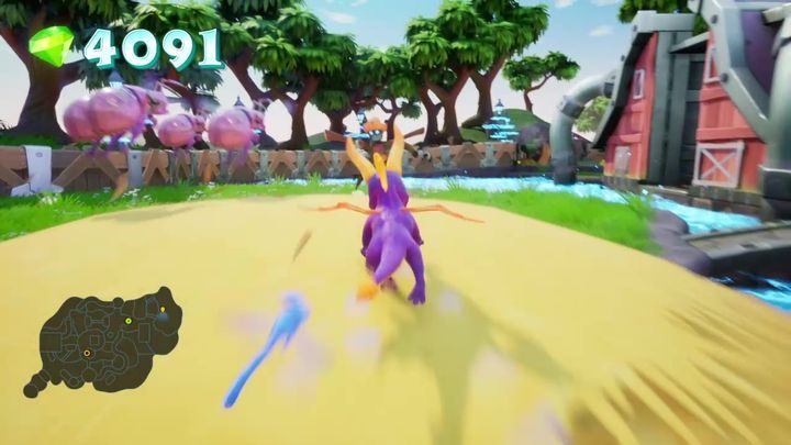 Na polance, na której stoi stodoła spotkasz rolnika - Mechaniczne Farmy - Solucja Spyro 2 Riptos Rage! - Spyro Reignited Trilogy - poradnik do gry