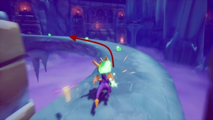 Kontynuując drogę trafisz na spory dziedziniec - Lodowa Pieczara - Solucja Spyro the Dragon - Spyro Reignited Trilogy - poradnik do gry