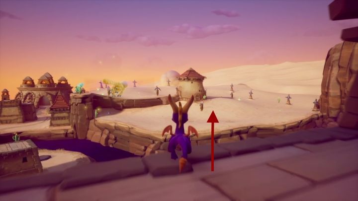 Potem będziesz mógł przeskoczyć na klif znajdujący się po drugiej stronie rzeki - Miasto na klifie - Solucja Spyro the Dragon - Spyro Reignited Trilogy - poradnik do gry