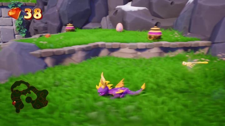 Na szczycie znajduje się natomiast przejście do etapu Słoneczna Rezydencja - Wiosenna Jutrzenka - Solucja do Spyro: Year Of The Dragon - Spyro Reignited Trilogy - poradnik do gry