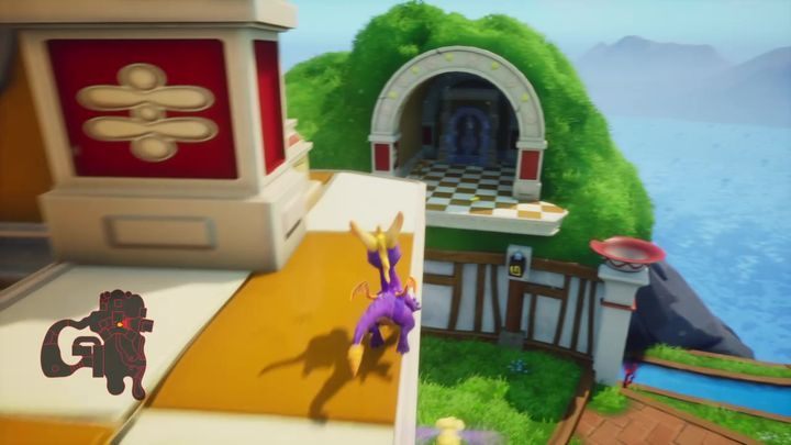Możesz zeskoczyć stamtąd również do wnęki, prowadzącej do portalu - Słoneczna Rezydencja - Solucja do Spyro: Year Of The Dragon - Spyro Reignited Trilogy - poradnik do gry