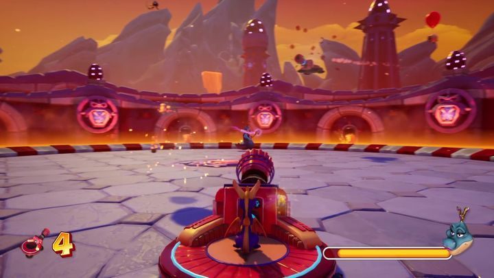 W czasie walki, będziesz musiał posiłkować się maszynami oblężniczymi, które spuści dla ciebie Agent 9 - Czarownica - Bossowie w Spyro: Year Of The Dragon - Spyro Reignited Trilogy - poradnik do gry