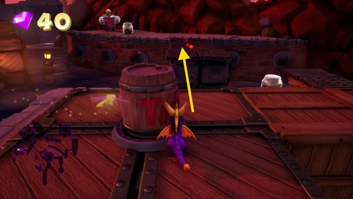 Po przeskoku natrafisz na trolla z dynamitem - Zatoka Gnorków - Solucja Spyro the Dragon - Spyro Reignited Trilogy - poradnik do gry