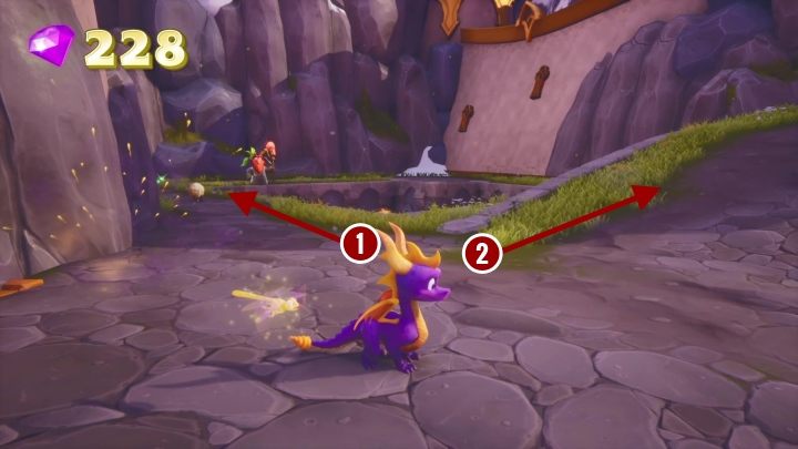 Idąc dalej na wprost trafisz na dwóch opancerzonych druidów - Śnieżne grzbiety - Solucja Spyro the Dragon - Spyro Reignited Trilogy - poradnik do gry
