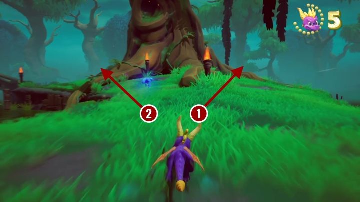 Następnie wróć do wysepki startowej i udaj się na lewo od kładki - Twórcy Potworów - Solucja Spyro the Dragon - Spyro Reignited Trilogy - poradnik do gry