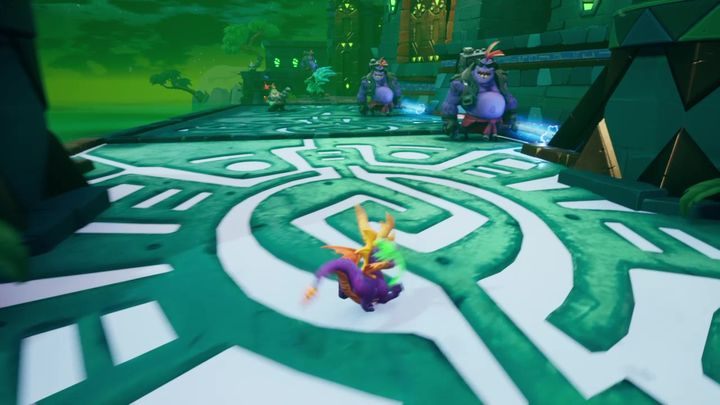 Trafisz tam na cały rząd identycznych płyt - Drewniana osada - Solucja Spyro the Dragon - Spyro Reignited Trilogy - poradnik do gry