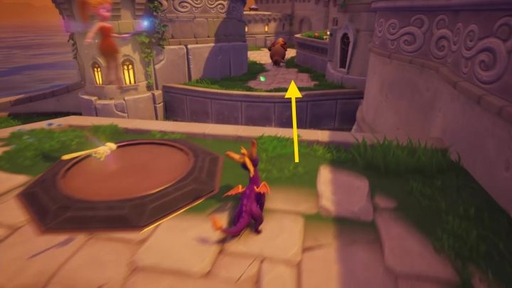 Następnie przeleć na niższą półkę, którą patrolują byki - Rynek - Solucja Spyro the Dragon - Spyro Reignited Trilogy - poradnik do gry