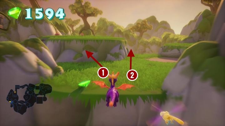 Skacząc po kolejnych półkach dotrzesz do rozwidlenia - Rzeźbozdrój - Solucja Spyro 2 Riptos Rage! - Spyro Reignited Trilogy - poradnik do gry