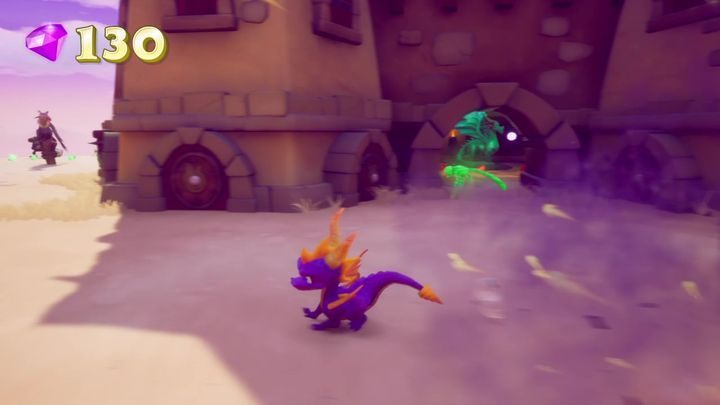 Po wyjściu z tunelu natrafisz na budynek strzeżony przez ogra i dwa sępy - Smoki do odnalezienia w Spyro the Dragon - Spyro Reignited Trilogy - poradnik do gry