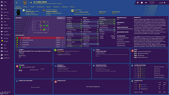 Po zapoznaniu się z raportem ogólnym o zespole należy dobrze poznać piłkarzy, którzy będą starać się realizować Twoje polecenia na boisku - Pierwsze kroki w Football Manager 2019 - Football Manager 2019 - poradnik do gry