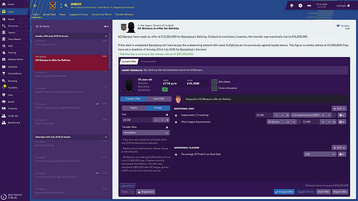 W trakcie sezonu może dojść do sytuacji w której będziesz dysponować niepotrzebnymi zawodnikami lub będziesz chciał zrobić miejsce w klubie dla innych piłkarzy - Transfery w Football Manager 2019 - Football Manager 2019 - poradnik do gry