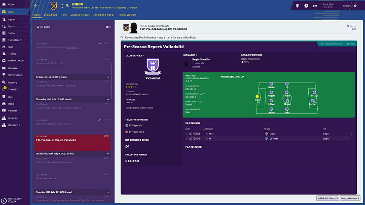 Pierwszym i bardzo istotnym źródłem informacji jest raport Scouta, który trafia do Twojej skrzynki e-mailowej - Przygotowanie do meczu w Football Manager 2019 - Football Manager 2019 - poradnik do gry