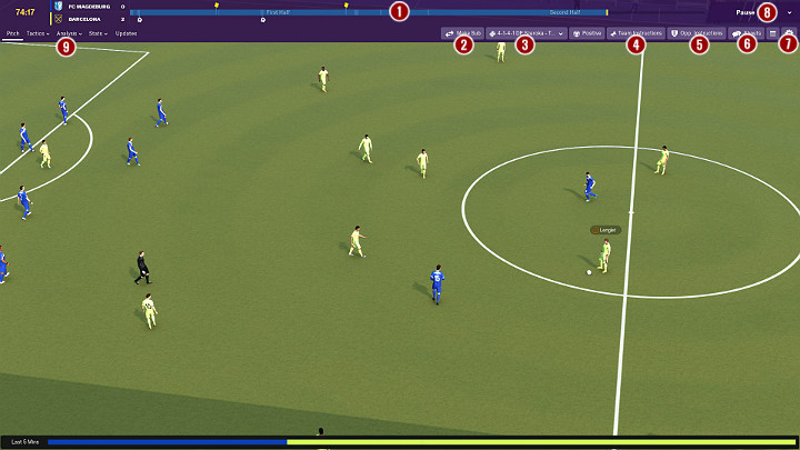 Interfejs meczowy w grze Football Manager 2019 jest przejrzysty i pozwala na sprawne reagowanie na aktualną sytuację na boisku - Jak wygrać mecz w Football Manager 2019? - Football Manager 2019 - poradnik do gry