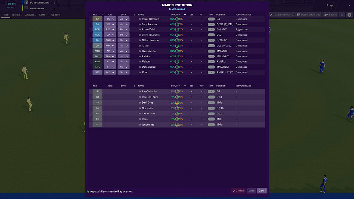 W każdym meczu masz do dyspozycji określoną ilość zmian - Jak wygrać mecz w Football Manager 2019? - Football Manager 2019 - poradnik do gry