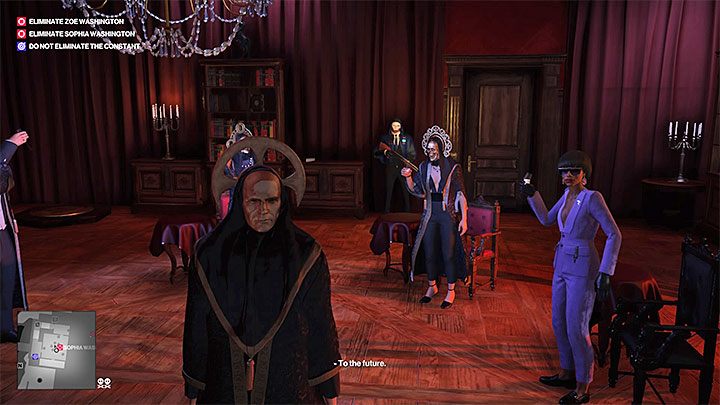 Wykonaj teraz wszystkie czynności w ramach misji fabularnej Wiatr zmian - Zamordowanie Sophii Washington w misji Stowarzyszenie Arki | Hitman 2 - Hitman 2 - poradnik do gry