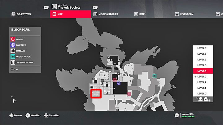 Trzecia lokacja do sabotowania monitoringu to piętro magazynu, w którym są skrzynie z różnorakimi artefaktami, a konkretnie pomieszczenie kontrolne Arki (Ark Control Room) - Gdzie sabotować monitoring w misji Stowarzyszenie Arki? | Hitman 2 - Hitman 2 - poradnik do gry
