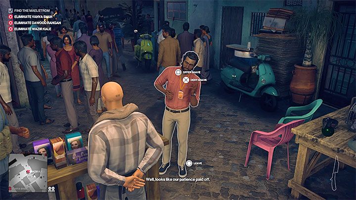 Podejdź do stoiska przed salonem fryzjerskim - Zadania fabularne w misji Pościg za zjawą | Hitman 2 - Hitman 2 - poradnik do gry