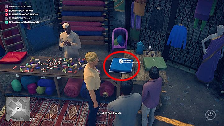 Dotrzyj teraz do dzielnicy tekstylnej (Textile District), która sąsiaduje ze sklepem krawieckim - Zadania fabularne w misji Pościg za zjawą | Hitman 2 - Hitman 2 - poradnik do gry