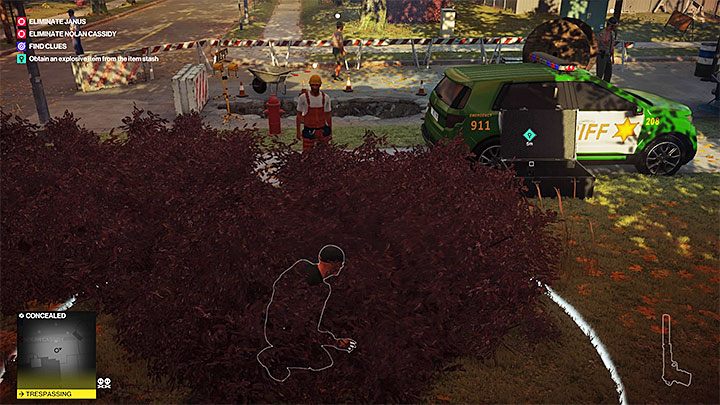 Roboty drogowe prowadzone sa w północno-zachodnim narożniku mapy - Opuszczenie Zatoczki Whittleton | Hitman 2 - Hitman 2 - poradnik do gry