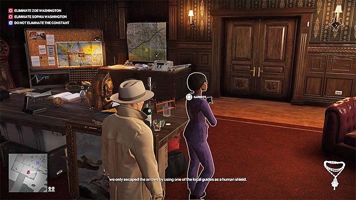 Wyrusz z Sophie do jej biura, które znajduje się na poziomie 5 zamku - Misje fabularne w misji Stowarzyszenie Arki | Hitman 2 - Hitman 2 - poradnik do gry